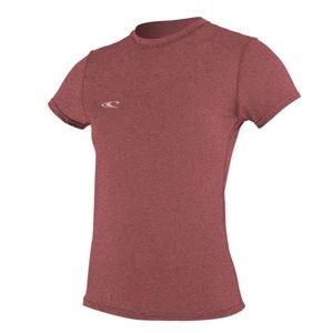 O’Neill Ladies’ Hybrid Short Sleeve Tee Shirt Sz XS Mesa Rose 50+ UPF